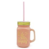 Kleeyo Mason Jar Milky 450ml - Peach, Home & Lifestyle, Glassware & Drinkware, Chase Value, Chase Value