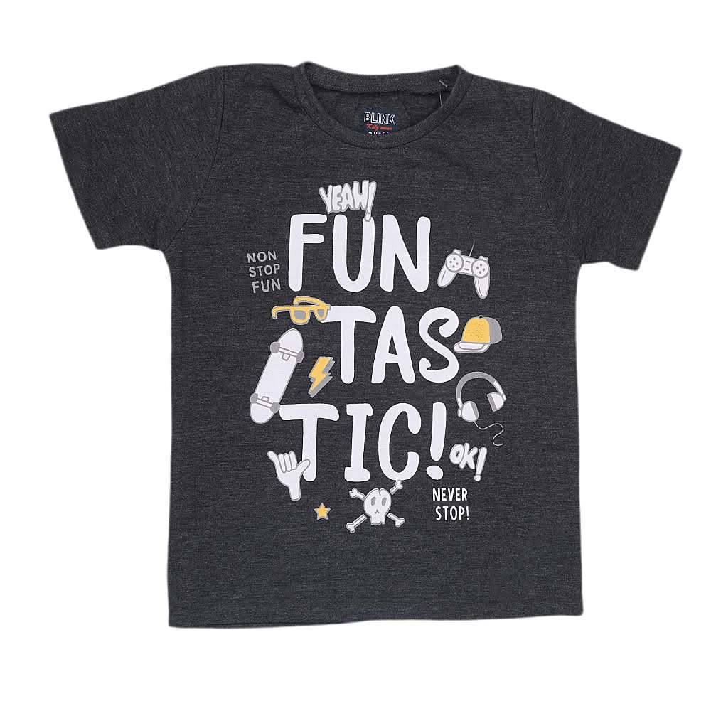 Boys Half Sleeves Jersey T-Shirt 4155 - Dark Grey, Kids, Boys T-Shirts, Chase Value, Chase Value