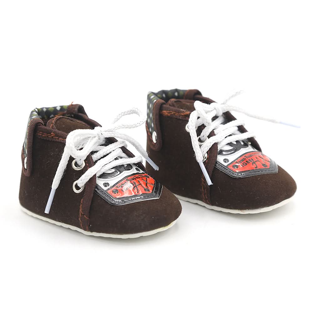 Newborn Boys Lace Shoes - Coffee, Kids, NB Shoes And Socks, Chase Value, Chase Value