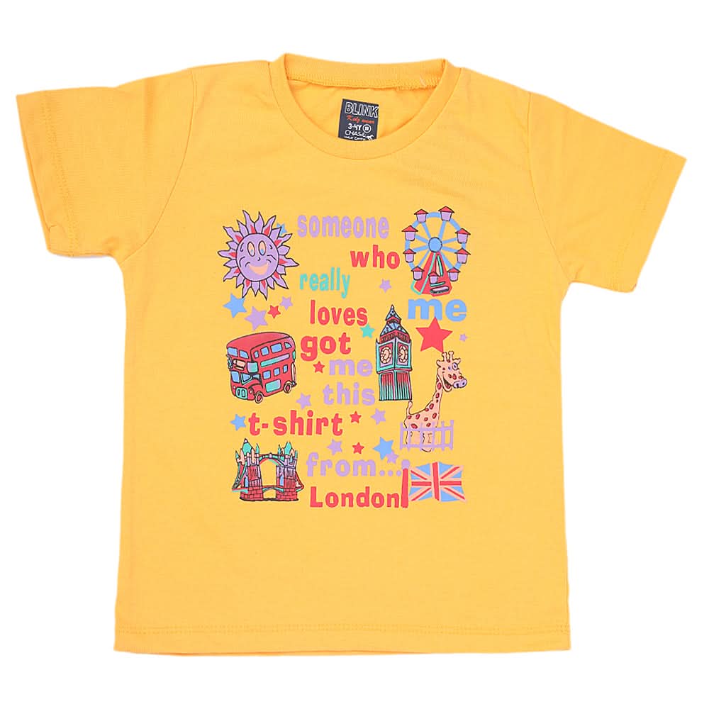 Boys Half Sleeves Jersey T-Shirt 4133 - Yellow, Kids, Boys T-Shirts, Chase Value, Chase Value