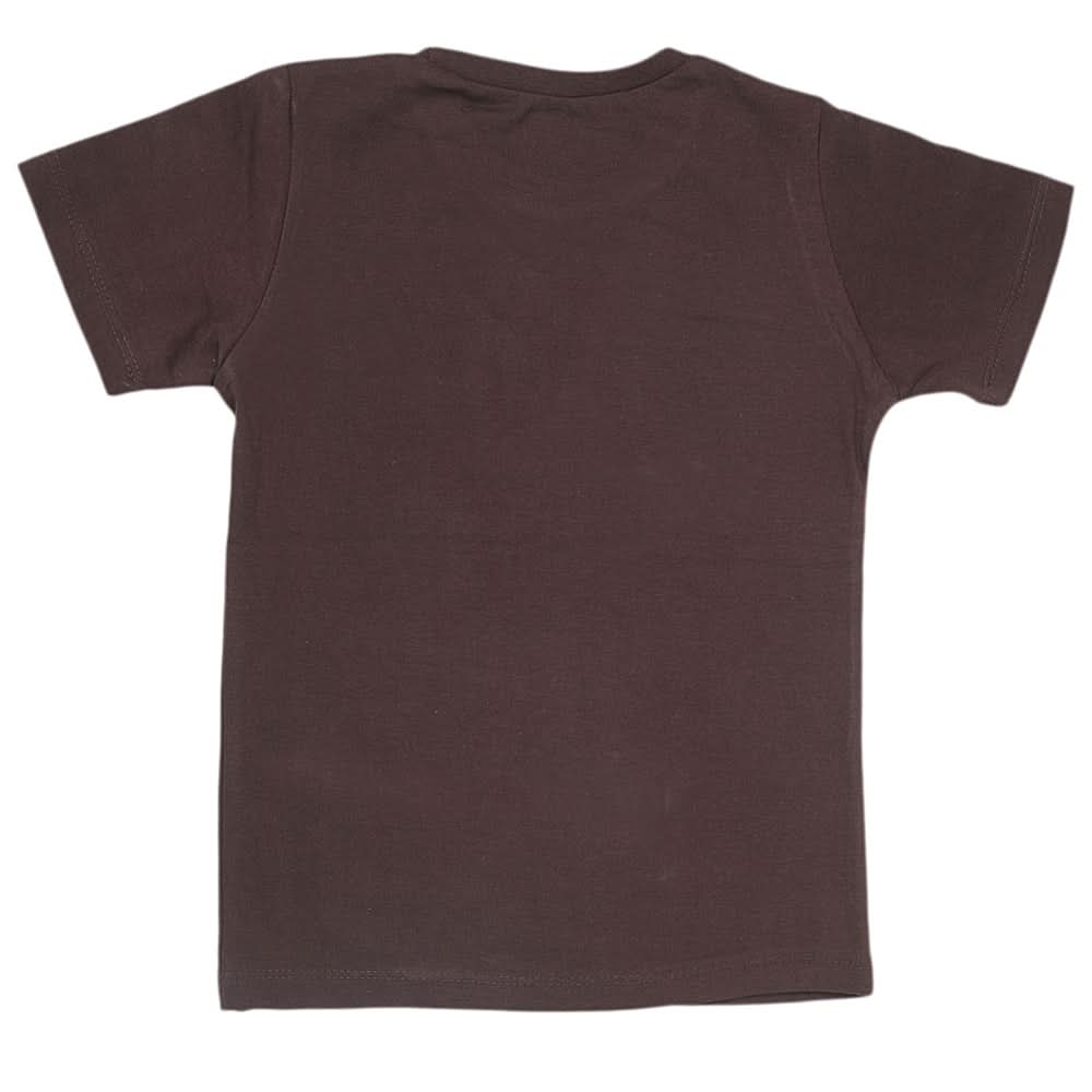 Boys Half Sleeves Jersey T-Shirt 4133 - Brown, Kids, Boys T-Shirts, Chase Value, Chase Value