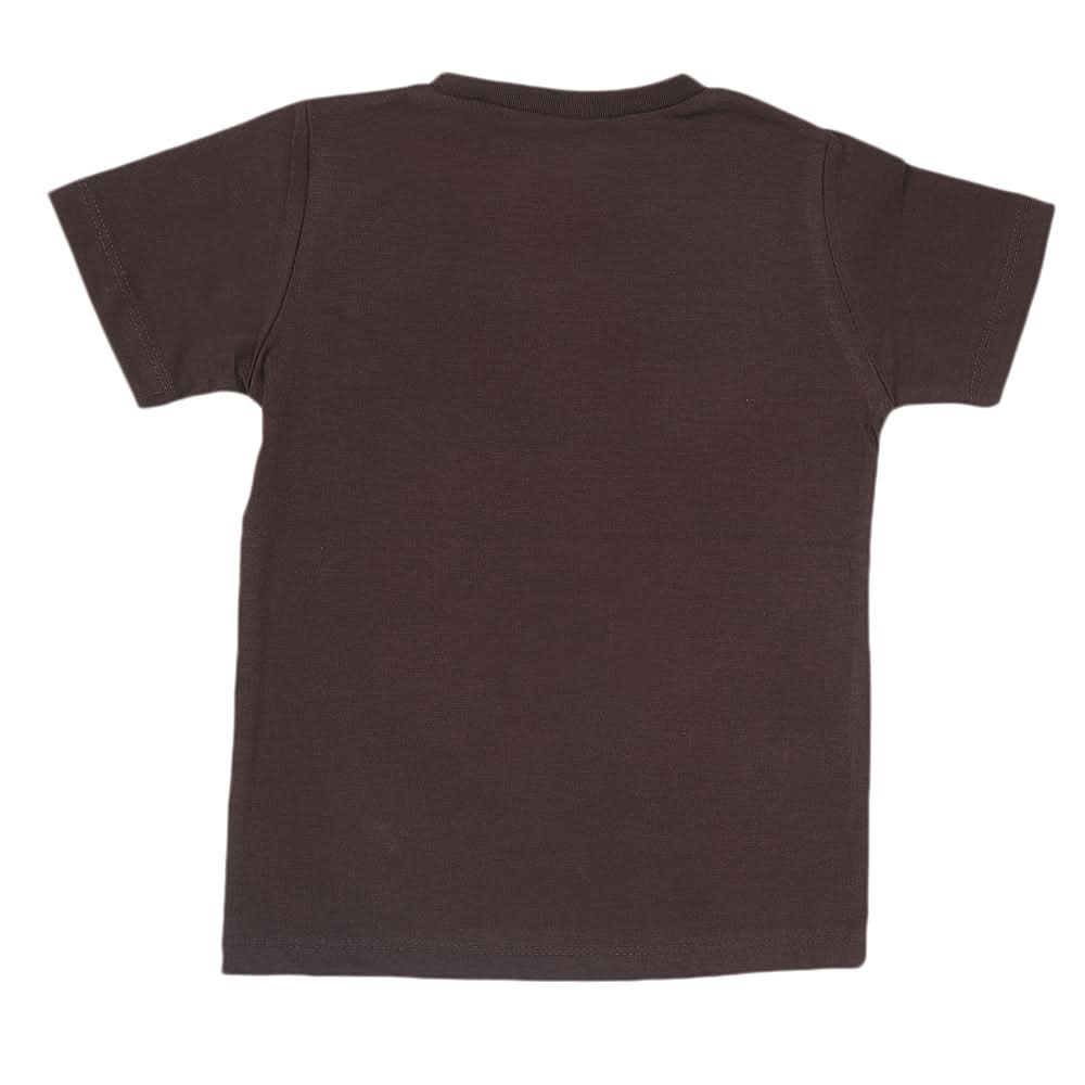 Boys Half Sleeves Jersey T-Shirt 4156 - Brown, Kids, Boys T-Shirts, Chase Value, Chase Value