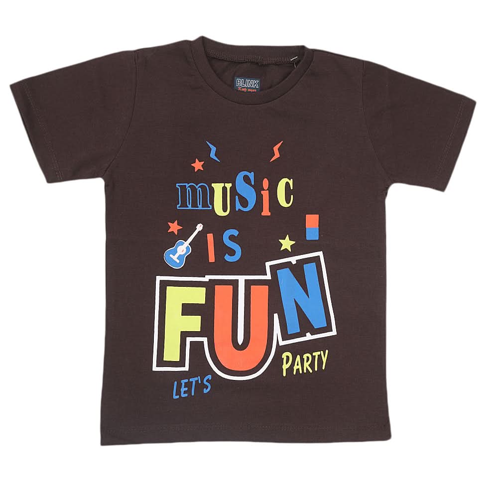 Boys Half Sleeves Jersey T-Shirt 4126 - Brown, Kids, Boys T-Shirts, Chase Value, Chase Value