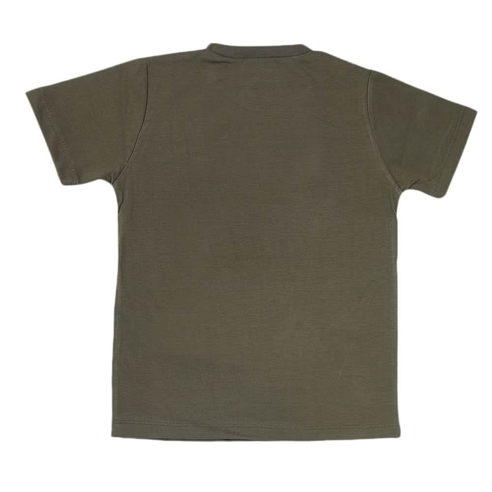 Boys Half Sleeves Jersey T-Shirt 4125 - Olive Green, Kids, Boys T-Shirts, Chase Value, Chase Value