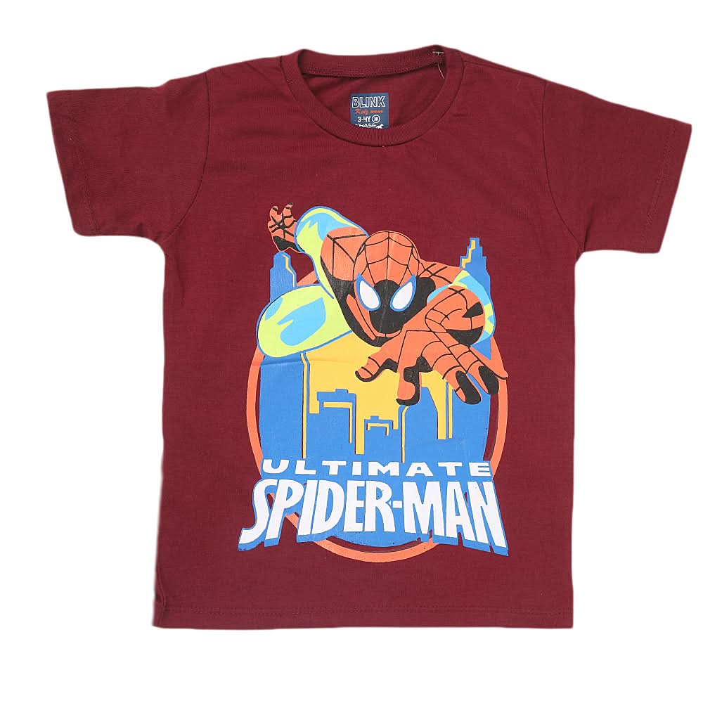 Boys Half Sleeves Jersey T-Shirt 4136 - Maroon, Kids, Boys T-Shirts, Chase Value, Chase Value