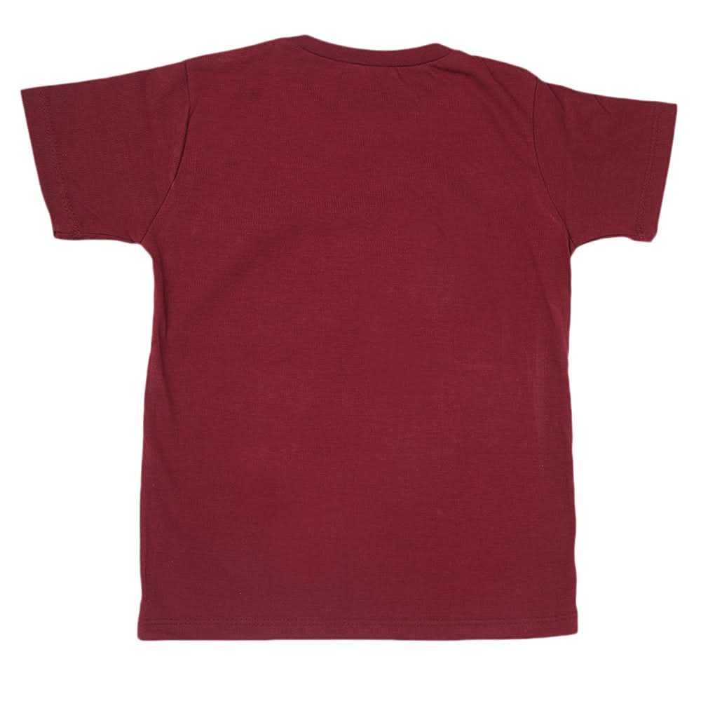Boys Half Sleeves Jersey T-Shirt 4136 - Maroon, Kids, Boys T-Shirts, Chase Value, Chase Value