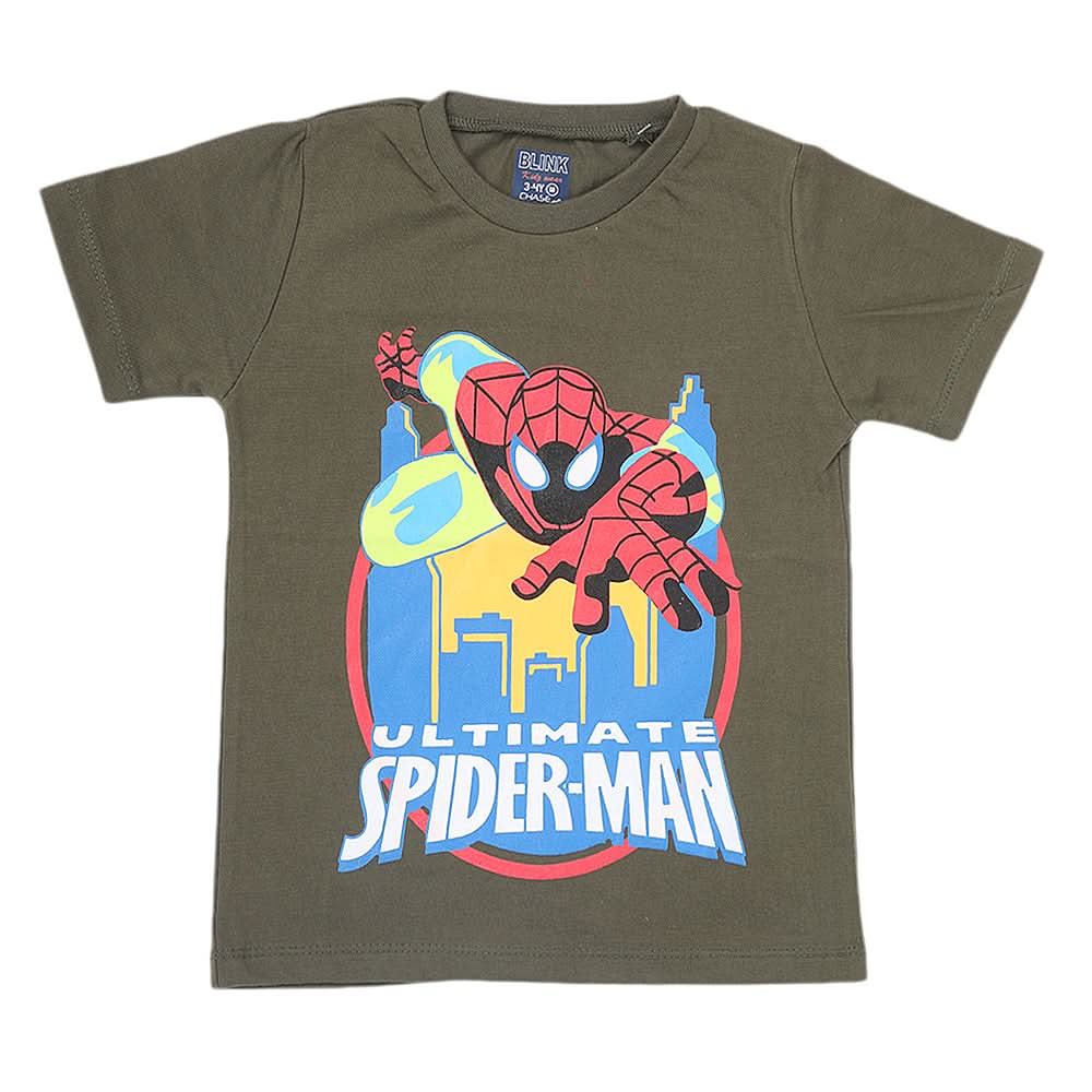 Boys Half Sleeves Jersey T-Shirt 4136 - Olive Green, Kids, Boys T-Shirts, Chase Value, Chase Value
