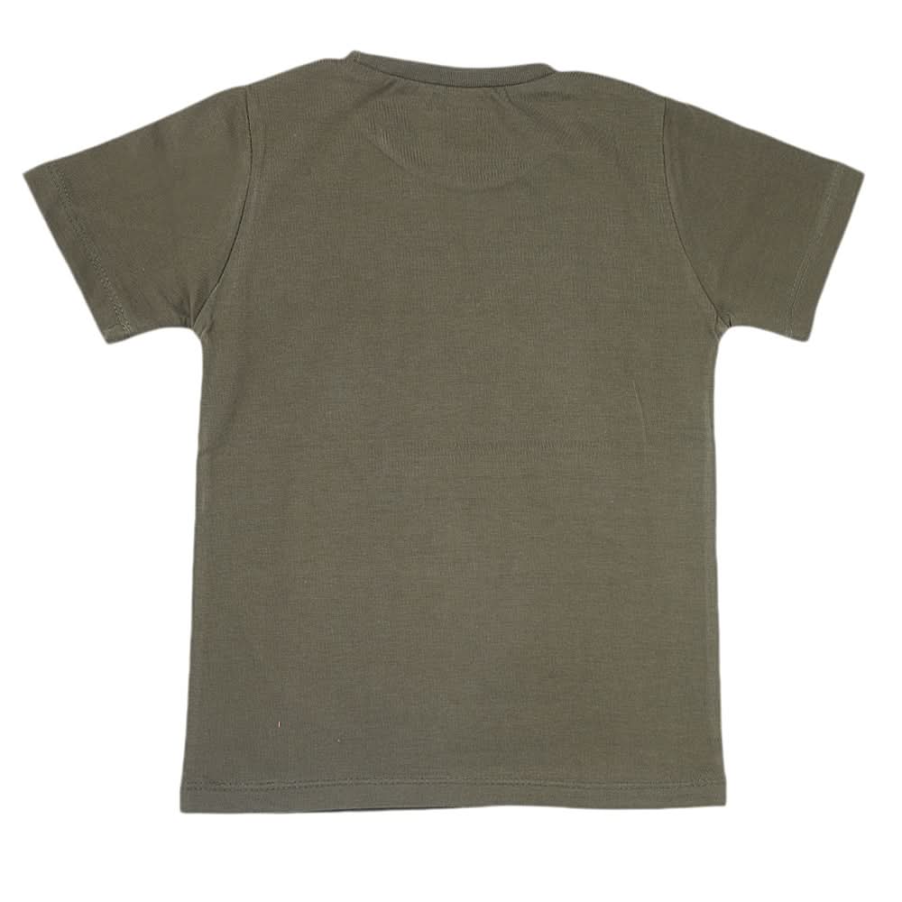 Boys Half Sleeves Jersey T-Shirt 4136 - Olive Green, Kids, Boys T-Shirts, Chase Value, Chase Value