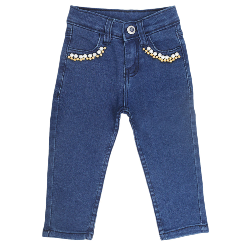 Girl Denim Pant - Blue, Kids, Girls Pants And Capri, Chase Value, Chase Value