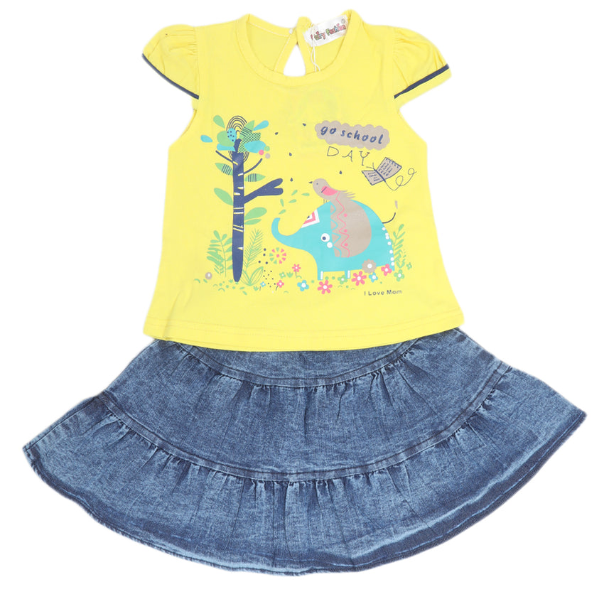 Girls Skirt Suits 122 SML - Yellow, Kids, Girls Sets And Suits, Chase Value, Chase Value