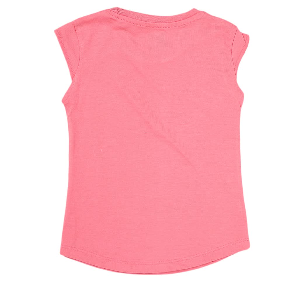 Girls Printed Half Sleeves T-Shirt 4700 - Pink, Kids, Girls T-Shirts, Chase Value, Chase Value