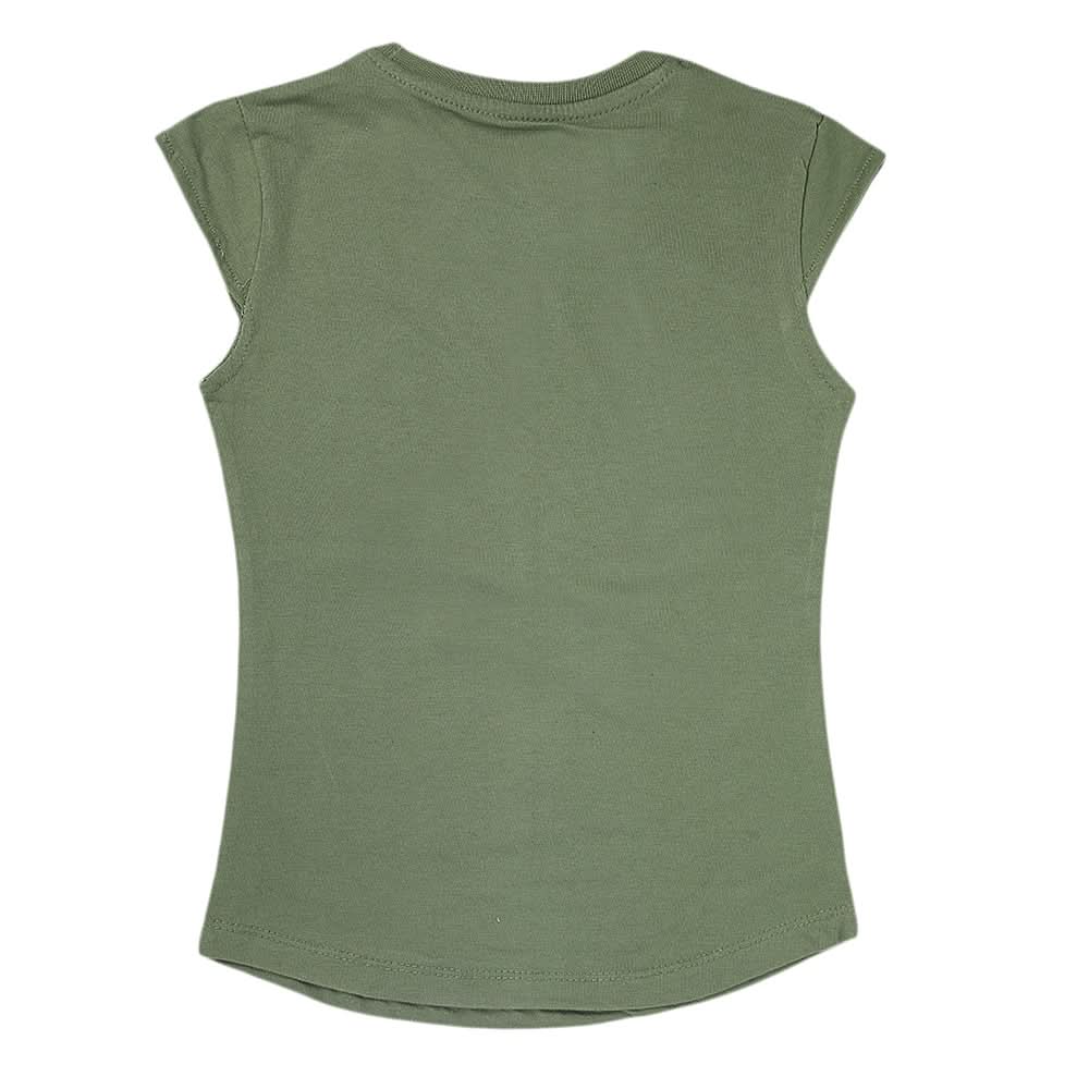 Girls Printed Half Sleeves T-Shirt 4700 - Green, Kids, Girls T-Shirts, Chase Value, Chase Value