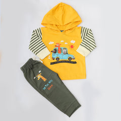 Newborn Boys Full Sleeves Hooded Suit - Yellow, Kids, NB Boys Sets And Suits, Chase Value, Chase Value