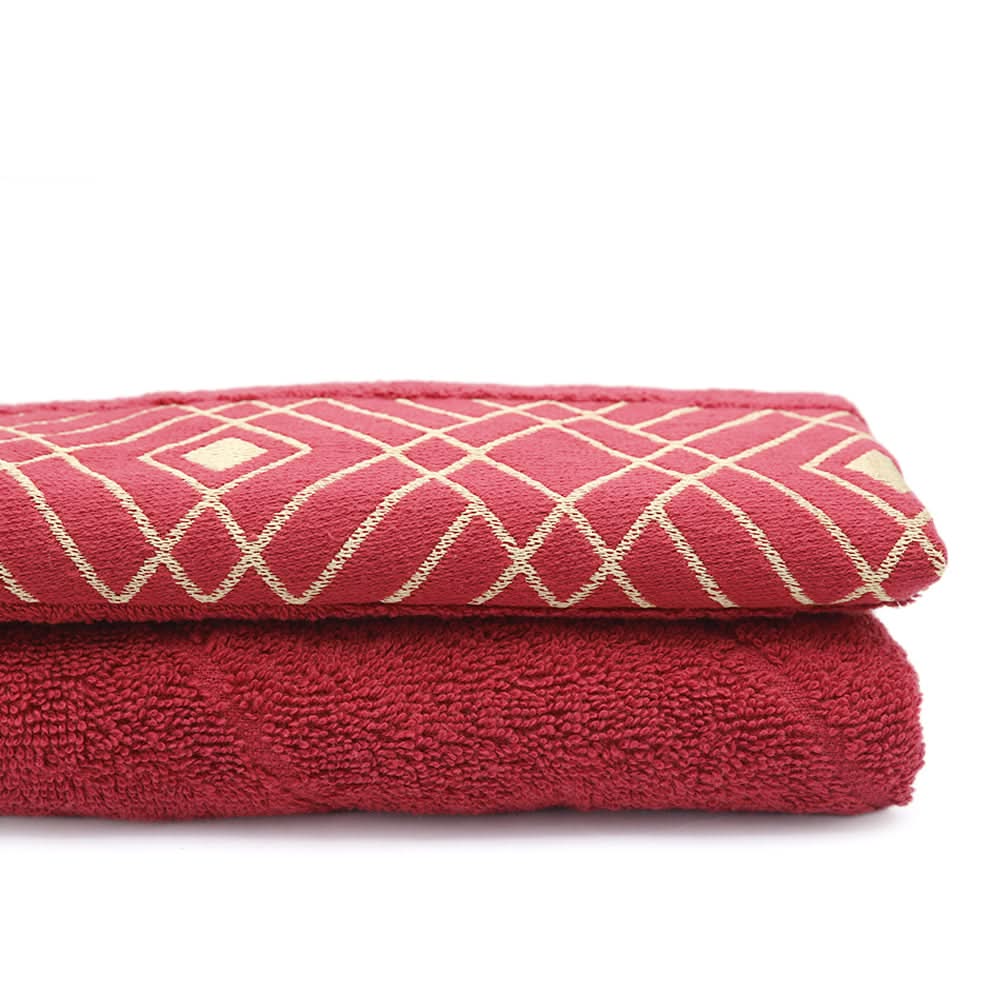 Bath Towel Greek Border - Maroon, Home & Lifestyle, Bath Towels, Chase Value, Chase Value