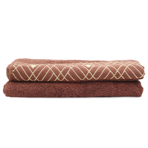 Bath Towel Greek Border - Dark Brown, Home & Lifestyle, Bath Towels, Chase Value, Chase Value