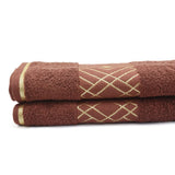Bath Towel Greek Border - Dark Brown, Home & Lifestyle, Bath Towels, Chase Value, Chase Value