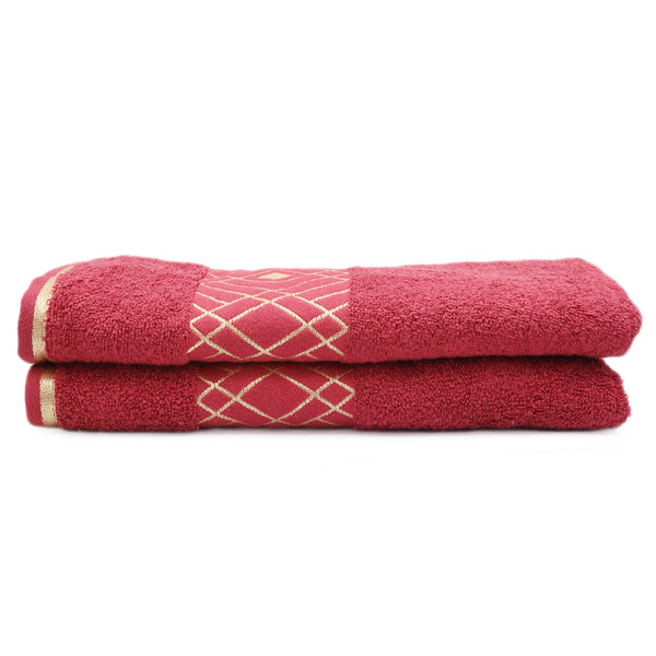 Bath Towel Greek Border - Maroon, Home & Lifestyle, Bath Towels, Chase Value, Chase Value
