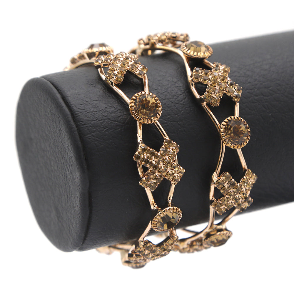 Girl's Setting Bangles 2Pc - Golden, Kids, Bangles & Bracelet, Chase Value, Chase Value