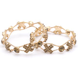 Girl's Setting Bangles 2Pc - Golden, Kids, Bangles & Bracelet, Chase Value, Chase Value