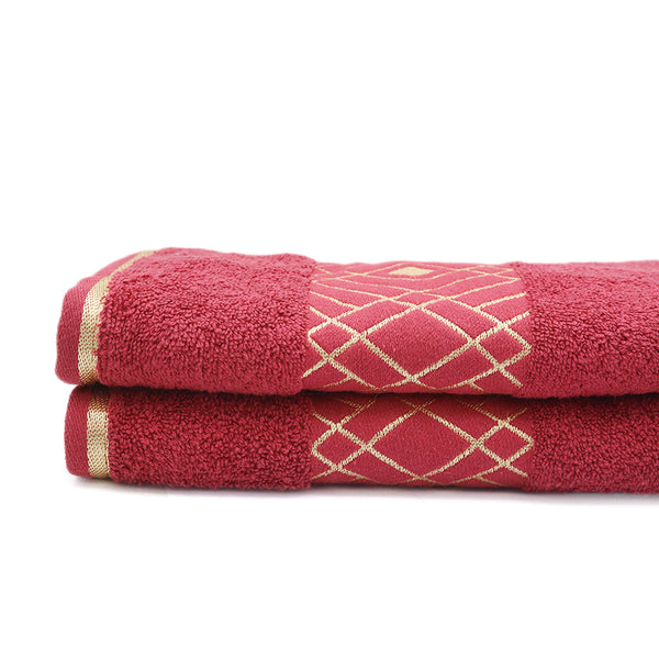 Bath Towel Greek Border - Maroon, Home & Lifestyle, Bath Towels, Chase Value, Chase Value