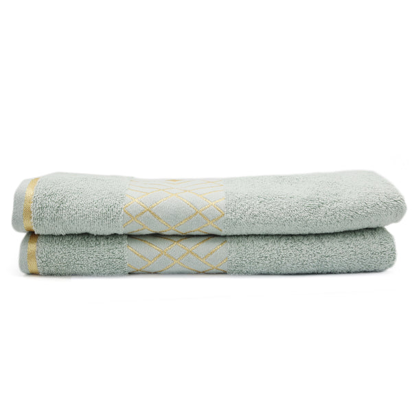 Bath Towel Greek Border - Light Green, Home & Lifestyle, Bath Towels, Chase Value, Chase Value