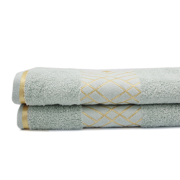 Bath Towel Greek Border - Light Green, Home & Lifestyle, Bath Towels, Chase Value, Chase Value