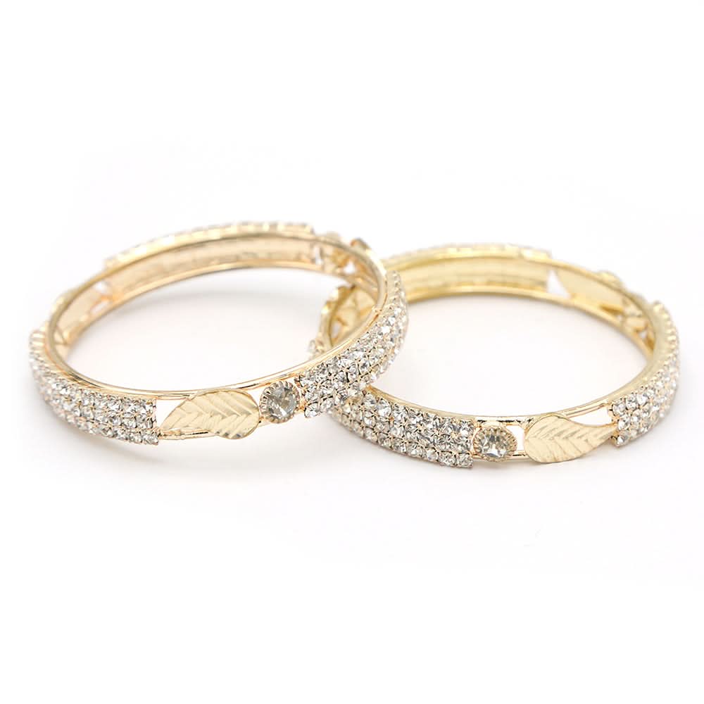 Girl's Setting Bangles 2Pc - Golden, Kids, Bangles & Bracelet, Chase Value, Chase Value