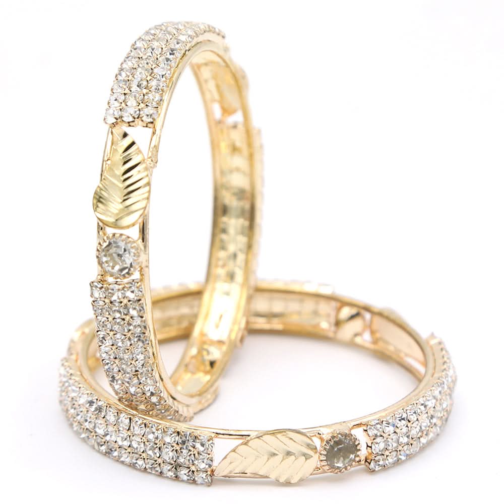 Girl's Setting Bangles 2Pc - Golden, Kids, Bangles & Bracelet, Chase Value, Chase Value