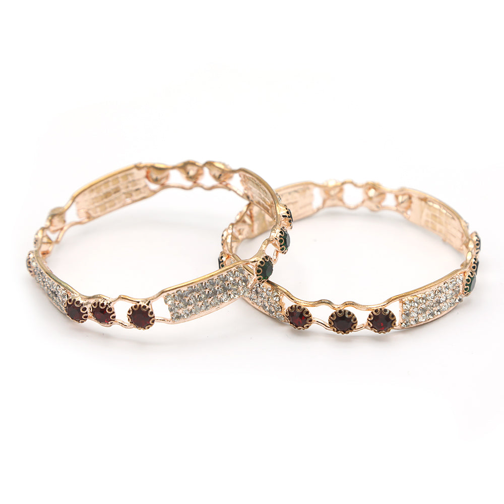 Girl's Setting Bangles 2Pc - Golden, Kids, Bangles & Bracelet, Chase Value, Chase Value