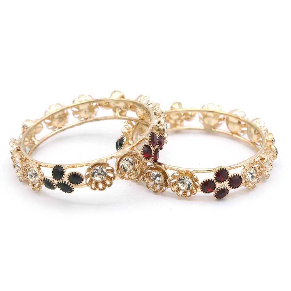 Girl's Setting Bangles 2Pc - Golden, Kids, Bangles & Bracelet, Chase Value, Chase Value