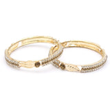 Girl's Setting Bangles 2Pc - Golden, Kids, Bangles & Bracelet, Chase Value, Chase Value