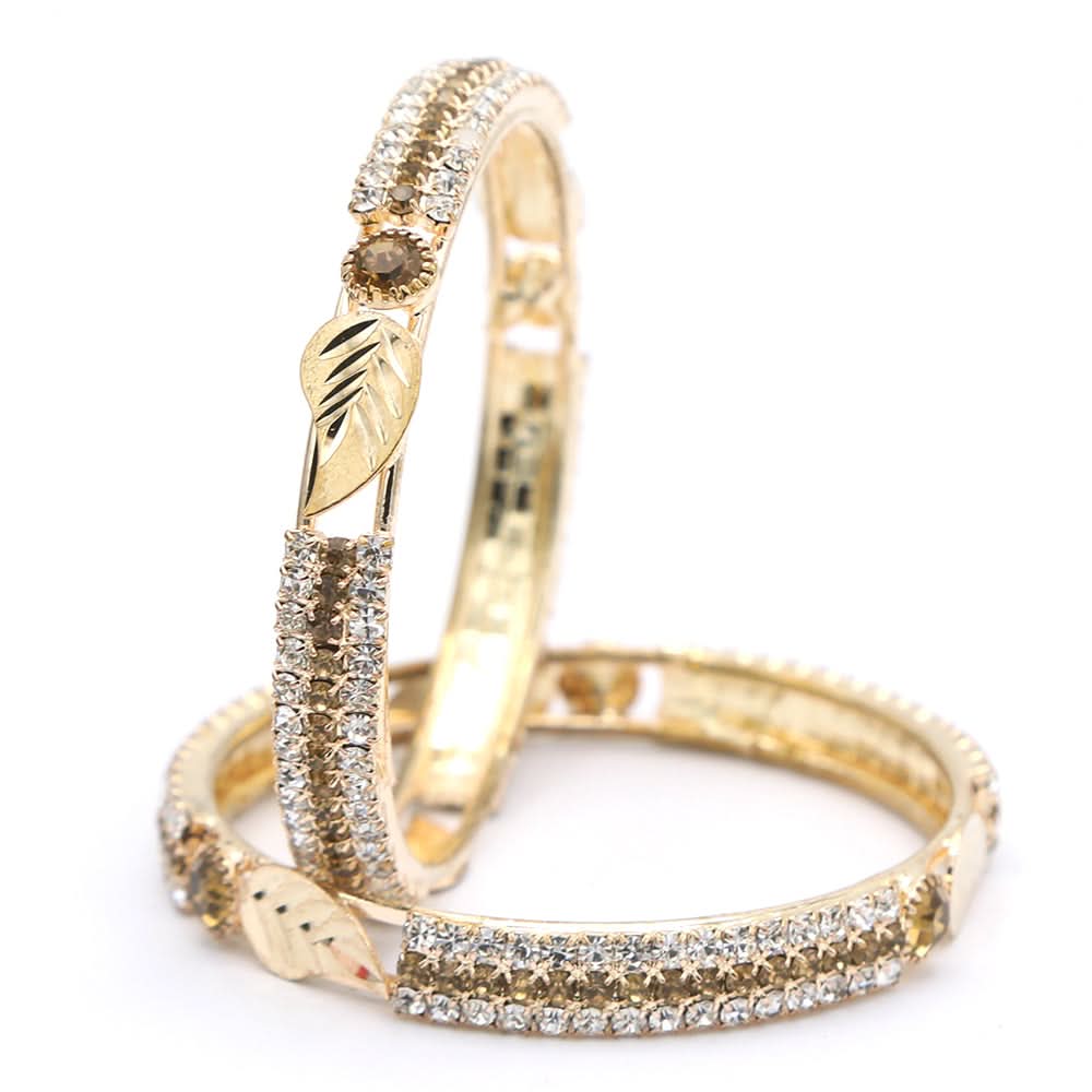Girl's Setting Bangles 2Pc - Golden, Kids, Bangles & Bracelet, Chase Value, Chase Value