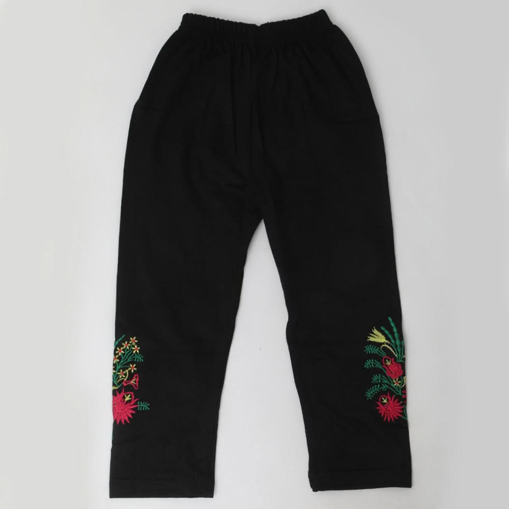 Girls Embroidered Tights - Black, Kids, Tights Leggings And Pajama, Chase Value, Chase Value