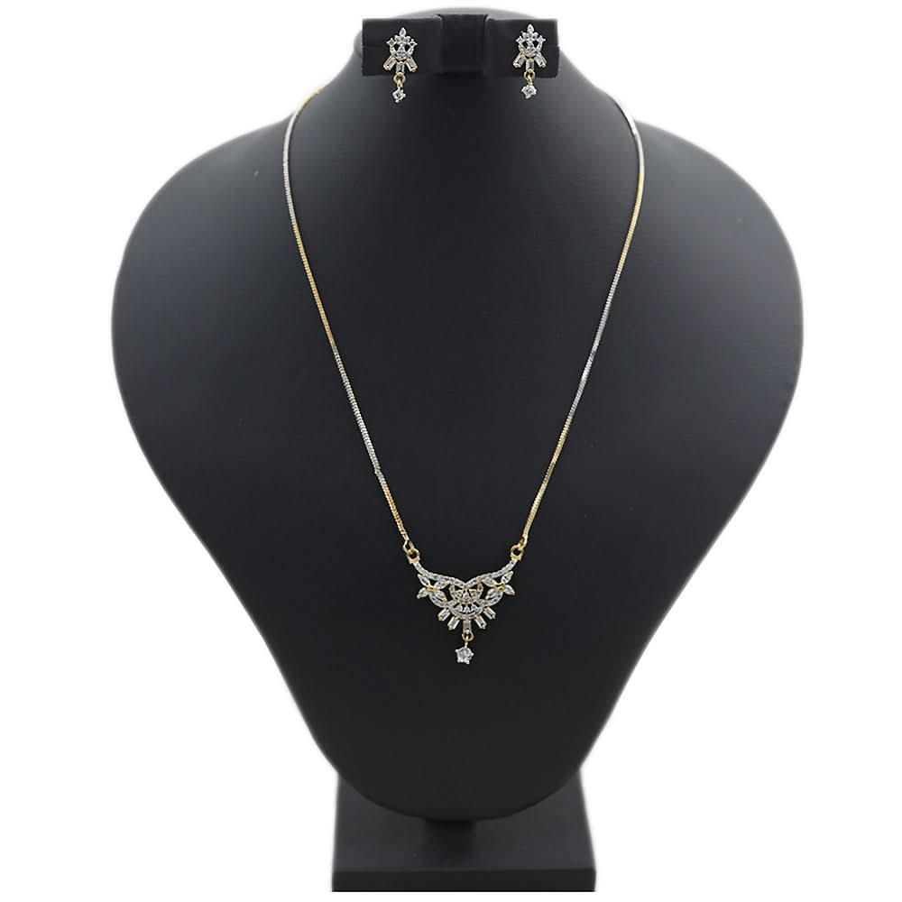 Women's American Diamond Half Set - Golden, Women, Jewellery Set, Chase Value, Chase Value