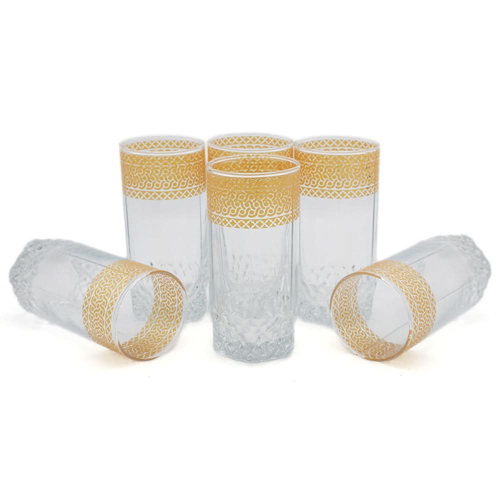 Starlite 6 Pcs Glass Set 300 ML - Golden, Home & Lifestyle, Glassware & Drinkware, Chase Value, Chase Value
