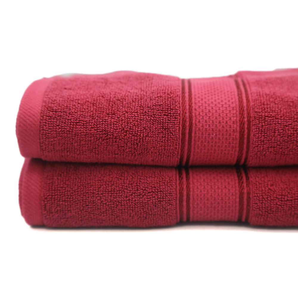Terry Fancy Bath Towel - Maroon, Home & Lifestyle, Bath Towels, Chase Value, Chase Value