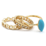 Women's Ring 3Pc - Blue, Women, Finger Rings, Chase Value, Chase Value