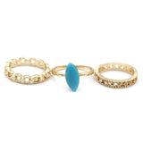 Women's Ring 3Pc - Blue, Women, Finger Rings, Chase Value, Chase Value
