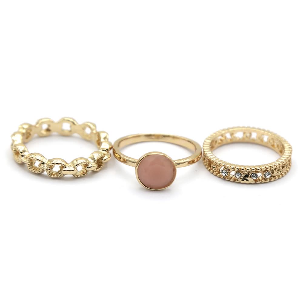 Women's Ring 3Pc - Peach, Women, Finger Rings, Chase Value, Chase Value