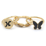 Women's Ring 3Pc - Black, Women, Finger Rings, Chase Value, Chase Value