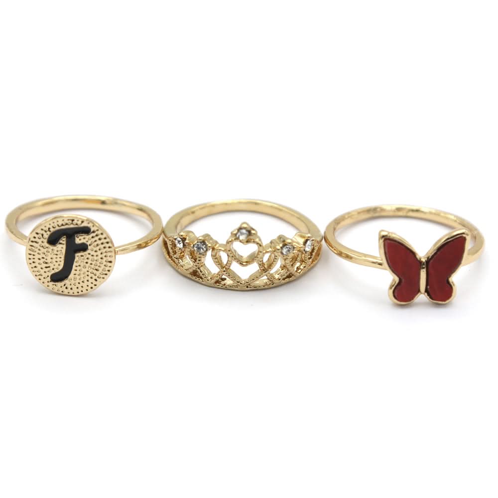 Women's Ring 3Pc - Red, Women, Finger Rings, Chase Value, Chase Value