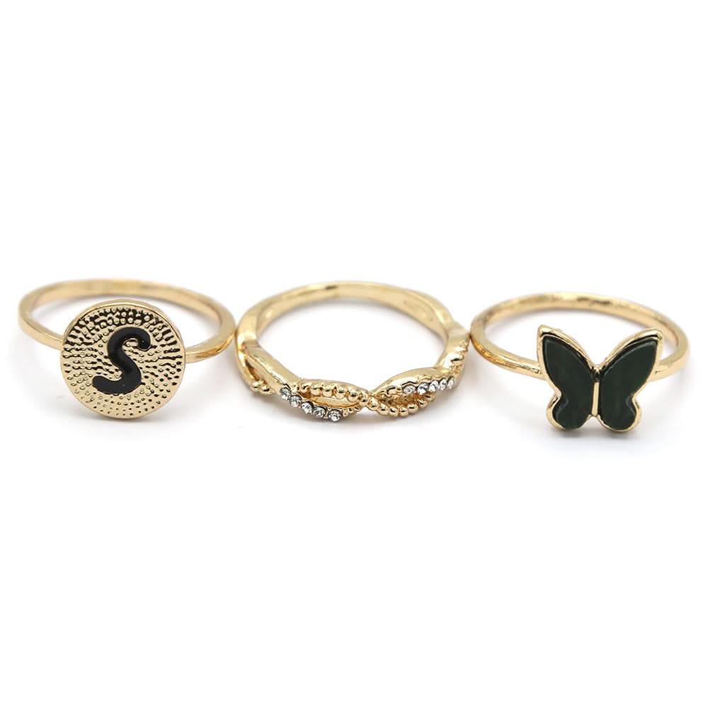 Women's Ring 3Pc - Green, Women, Finger Rings, Chase Value, Chase Value