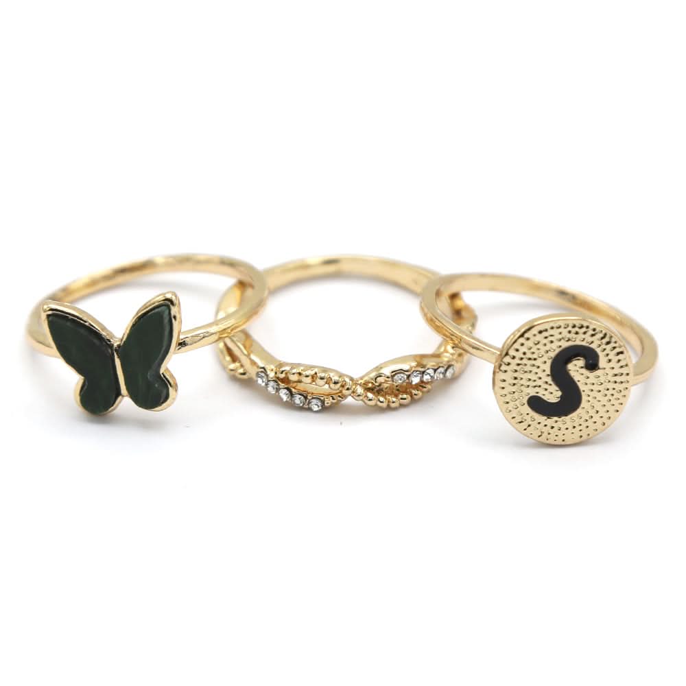 Women's Ring 3Pc - Green, Women, Finger Rings, Chase Value, Chase Value