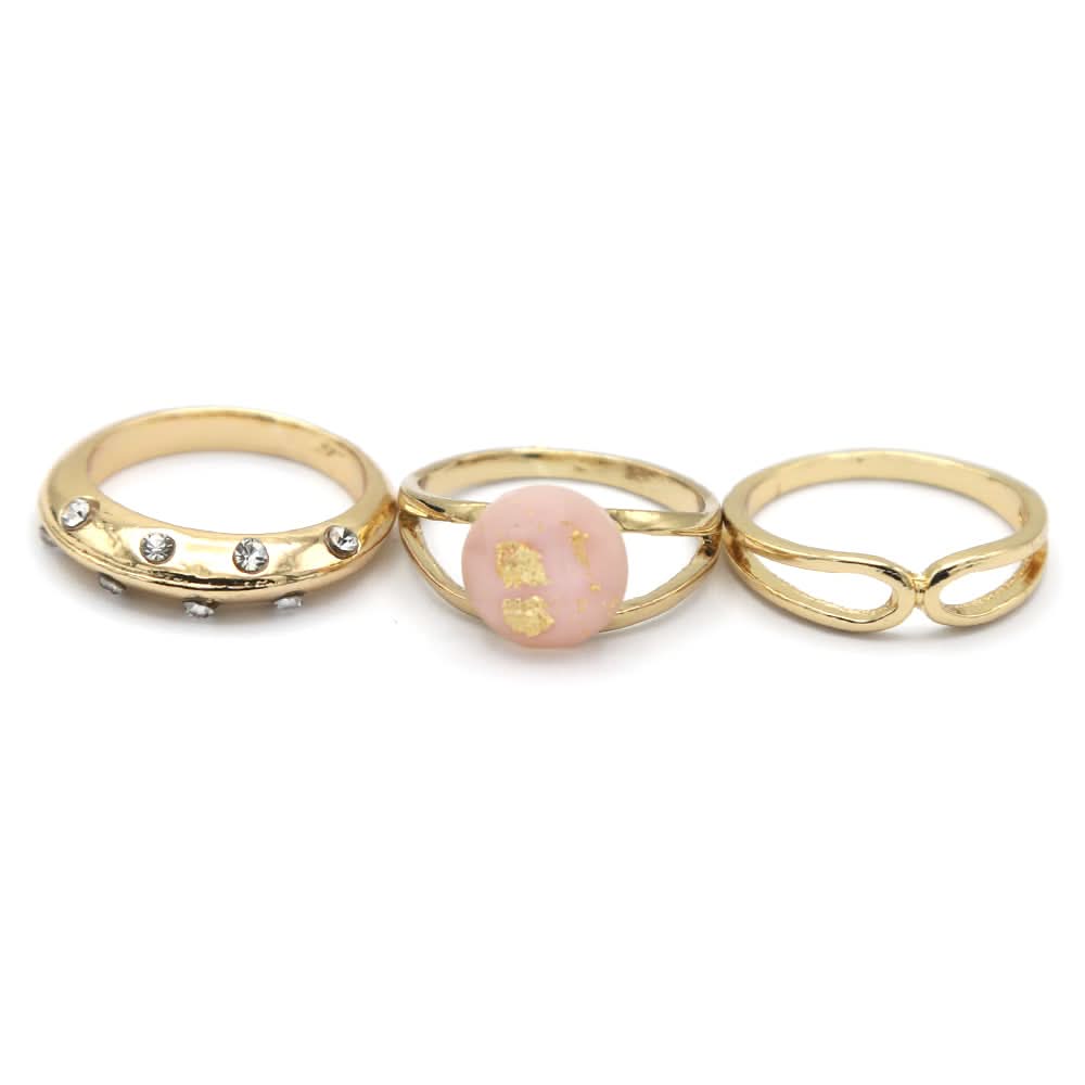 Women's Ring 3Pc - Peach, Women, Finger Rings, Chase Value, Chase Value