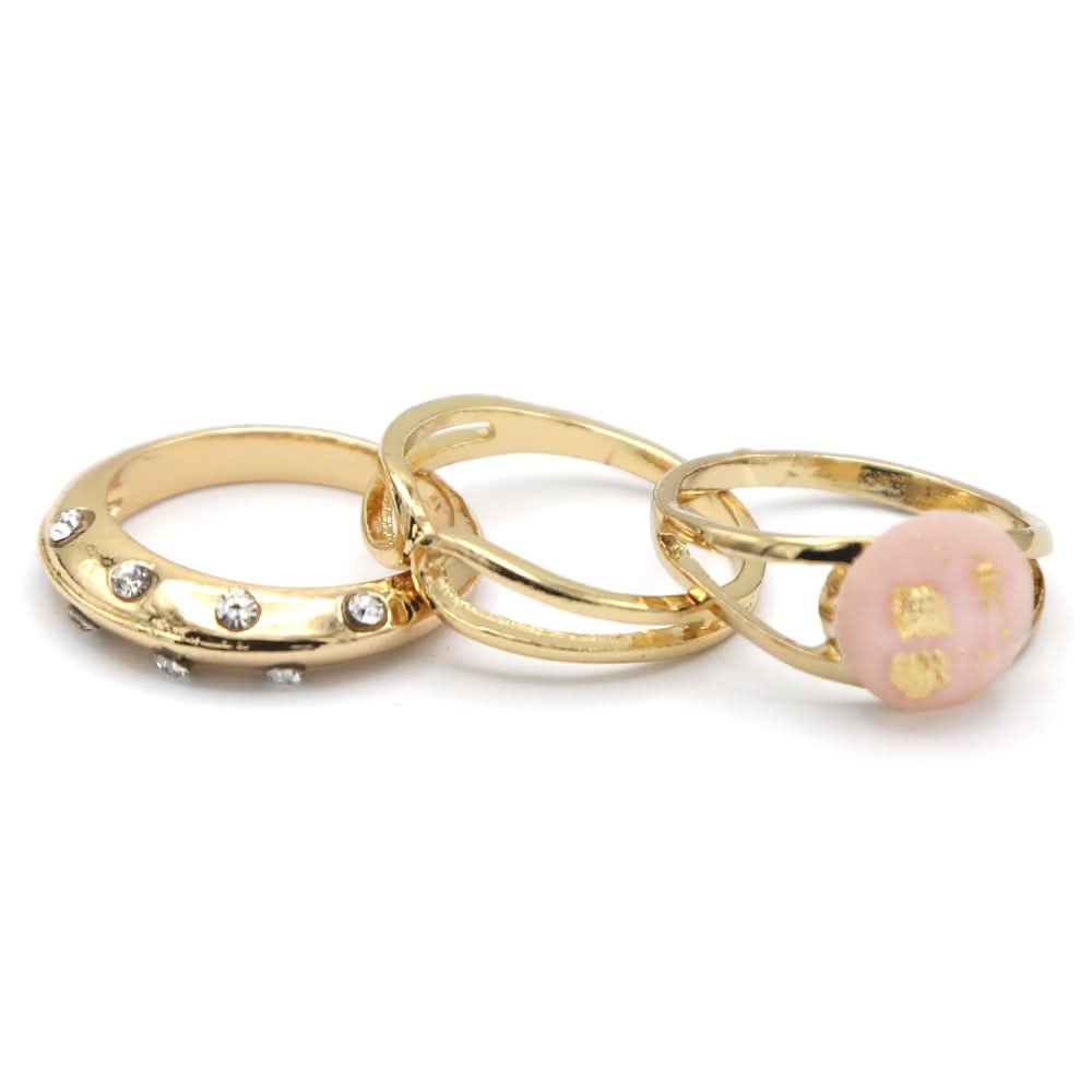 Women's Ring 3Pc - Peach, Women, Finger Rings, Chase Value, Chase Value