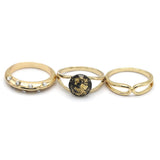 Women's Ring 3Pc - Black, Women, Finger Rings, Chase Value, Chase Value