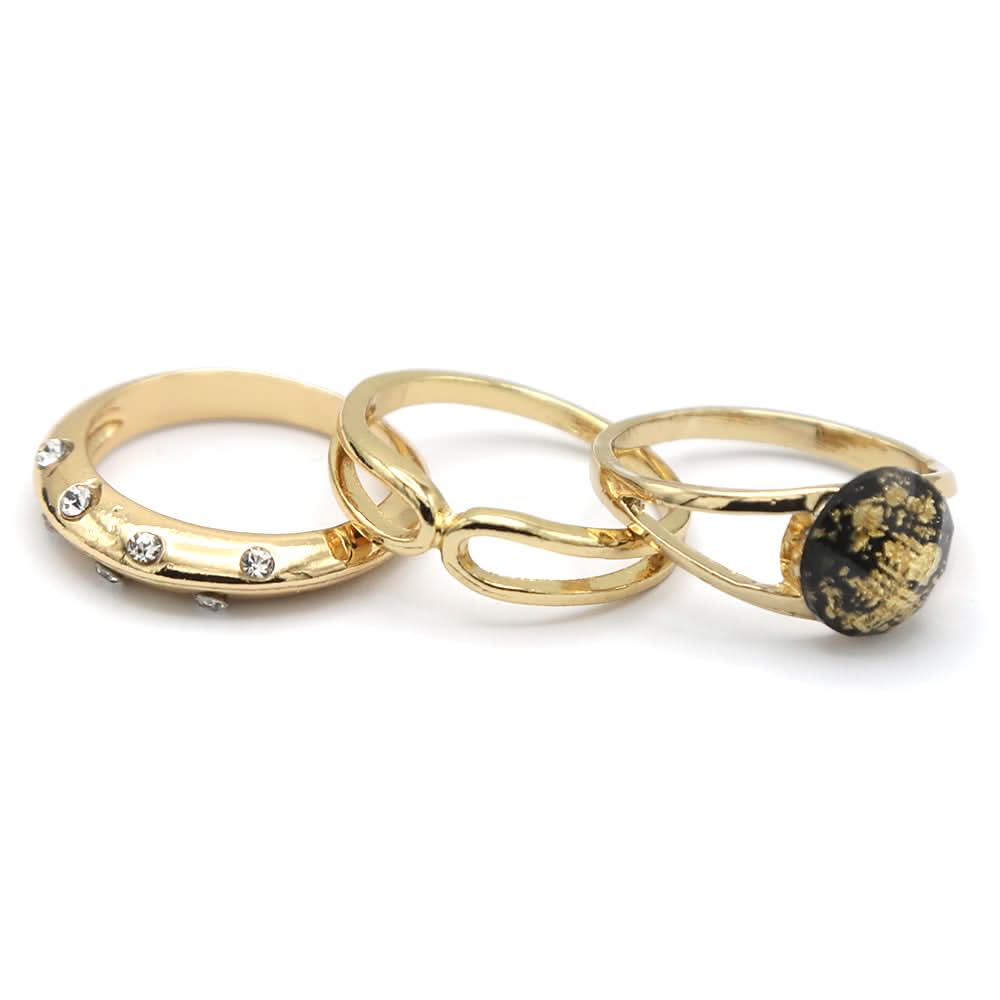 Women's Ring 3Pc - Black, Women, Finger Rings, Chase Value, Chase Value