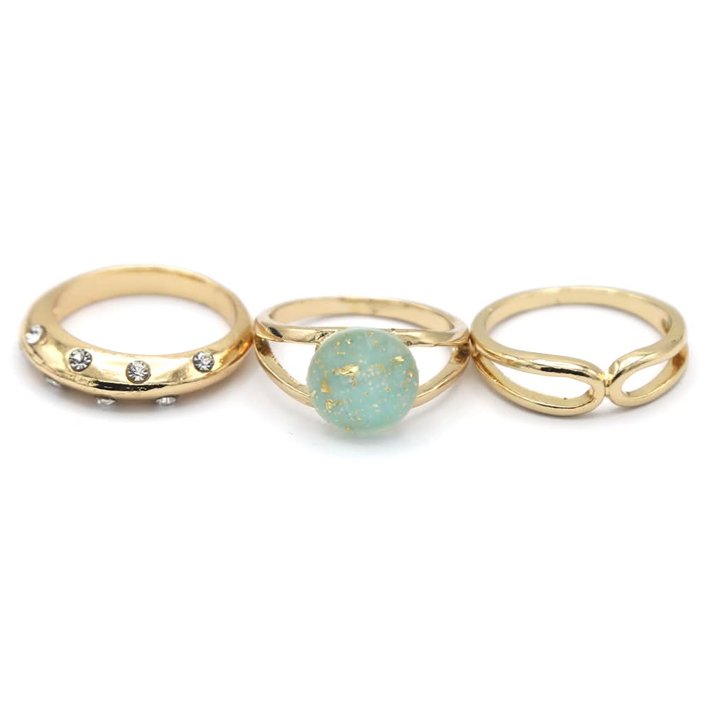 Women's Ring 3Pc - Cyan, Women, Finger Rings, Chase Value, Chase Value