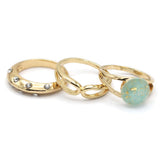 Women's Ring 3Pc - Cyan, Women, Finger Rings, Chase Value, Chase Value