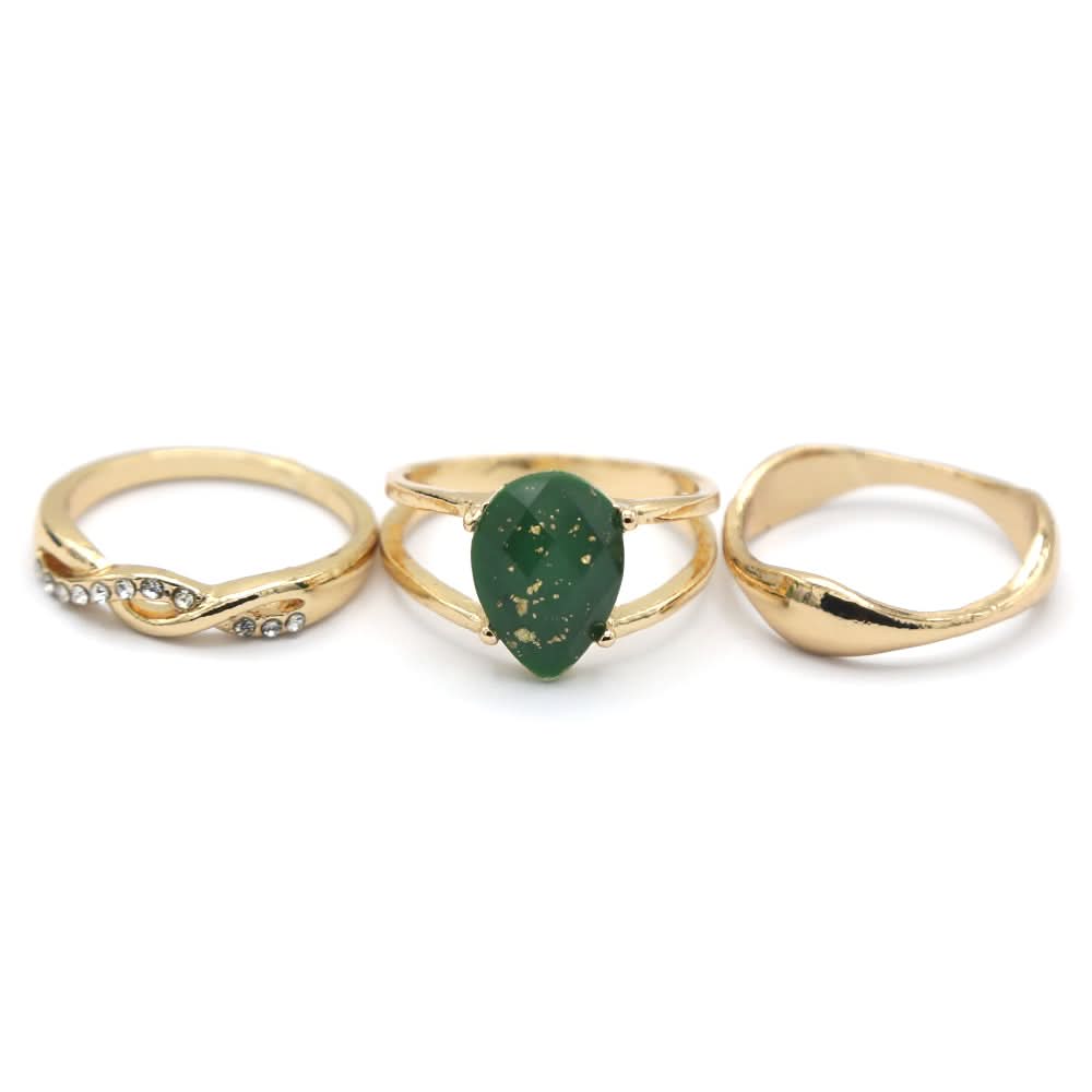 Women's Ring 3Pc - Green, Women, Finger Rings, Chase Value, Chase Value